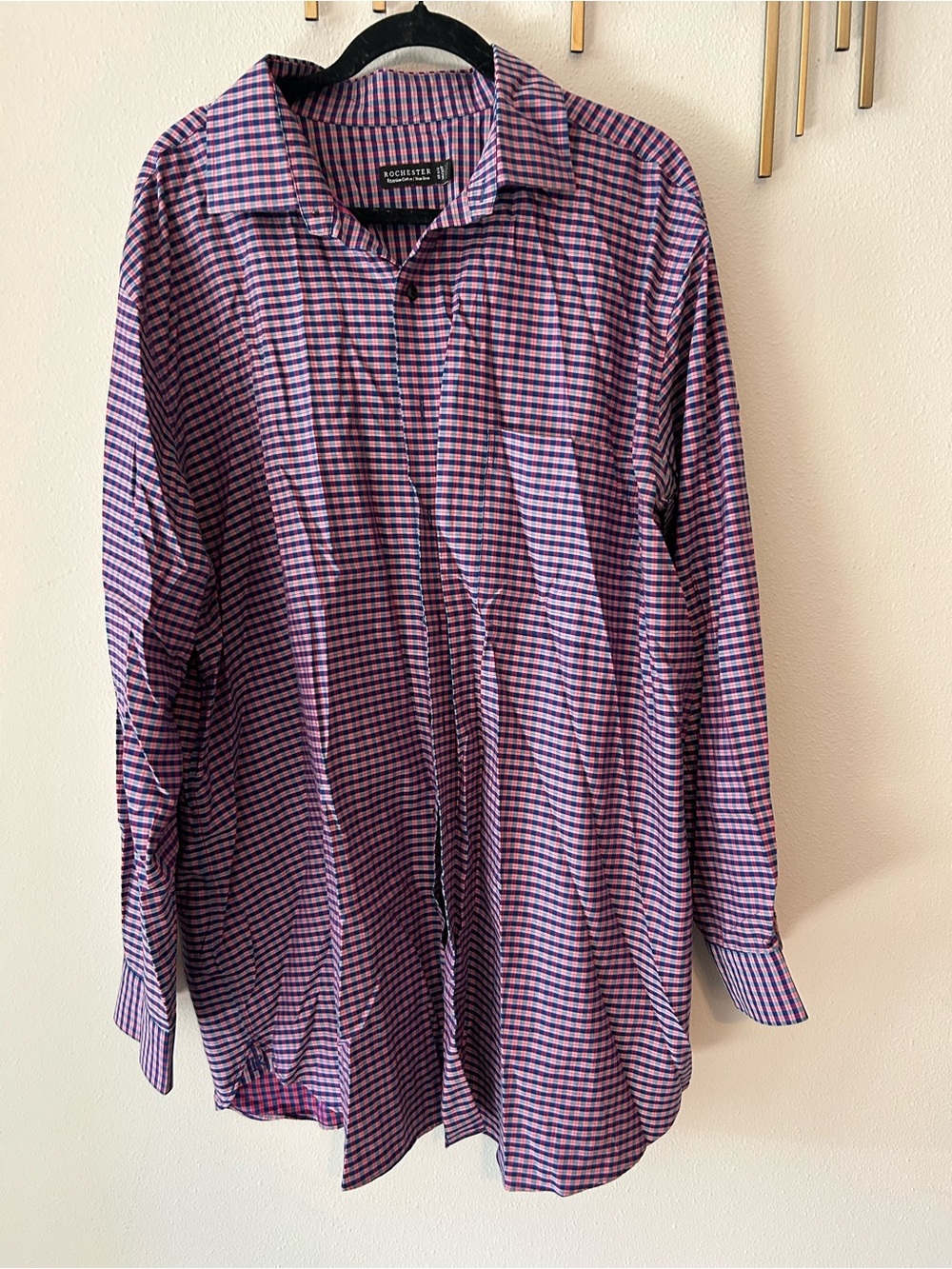 Rochester Purple Check Men's Button Down Dress Shirt